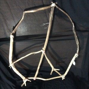 Handmade driftwood peace sign